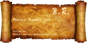 Mercz Ramóna névjegykártya